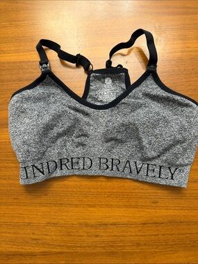 Kindred Bravely Gray and Black Sports Bra